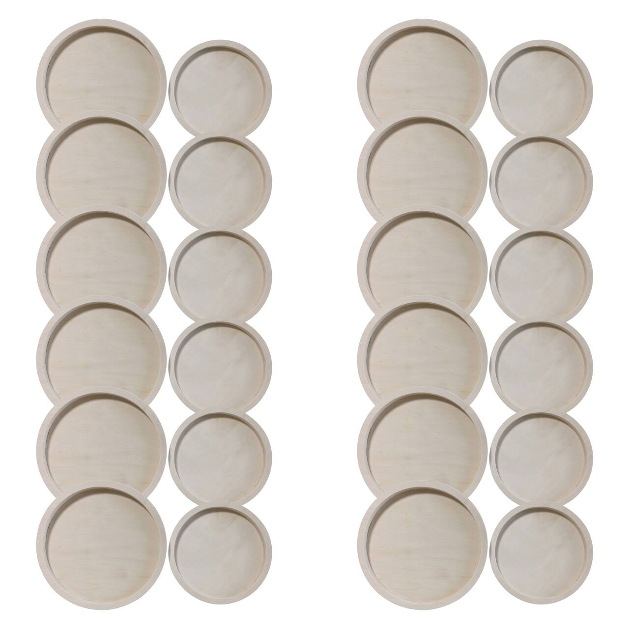 12 Pack: Round Framed Wood Tray Set by Make Market®